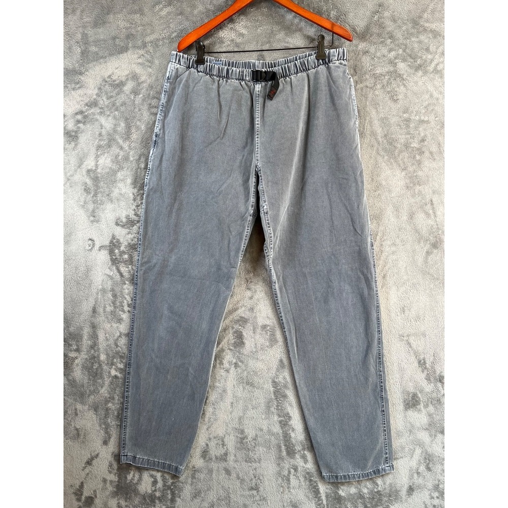 Vintage Gramicci Pants Mens Large 34x32 Gray Twill Climbing Elastic Waist Belt
